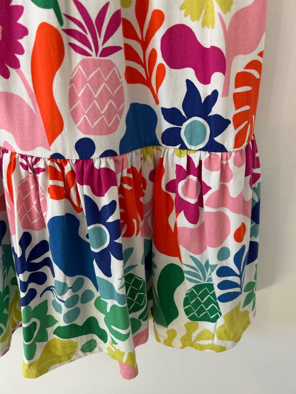 Mini Boden Dress Kids 8/9 Tropical Floral Summer Tiered Vibrant Crossback Beach - Picture 4 of 14